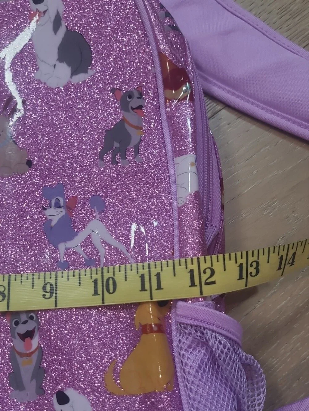EUC Disney Store Backpack Girls Disney Dogs Purple Glitter Character School Bag